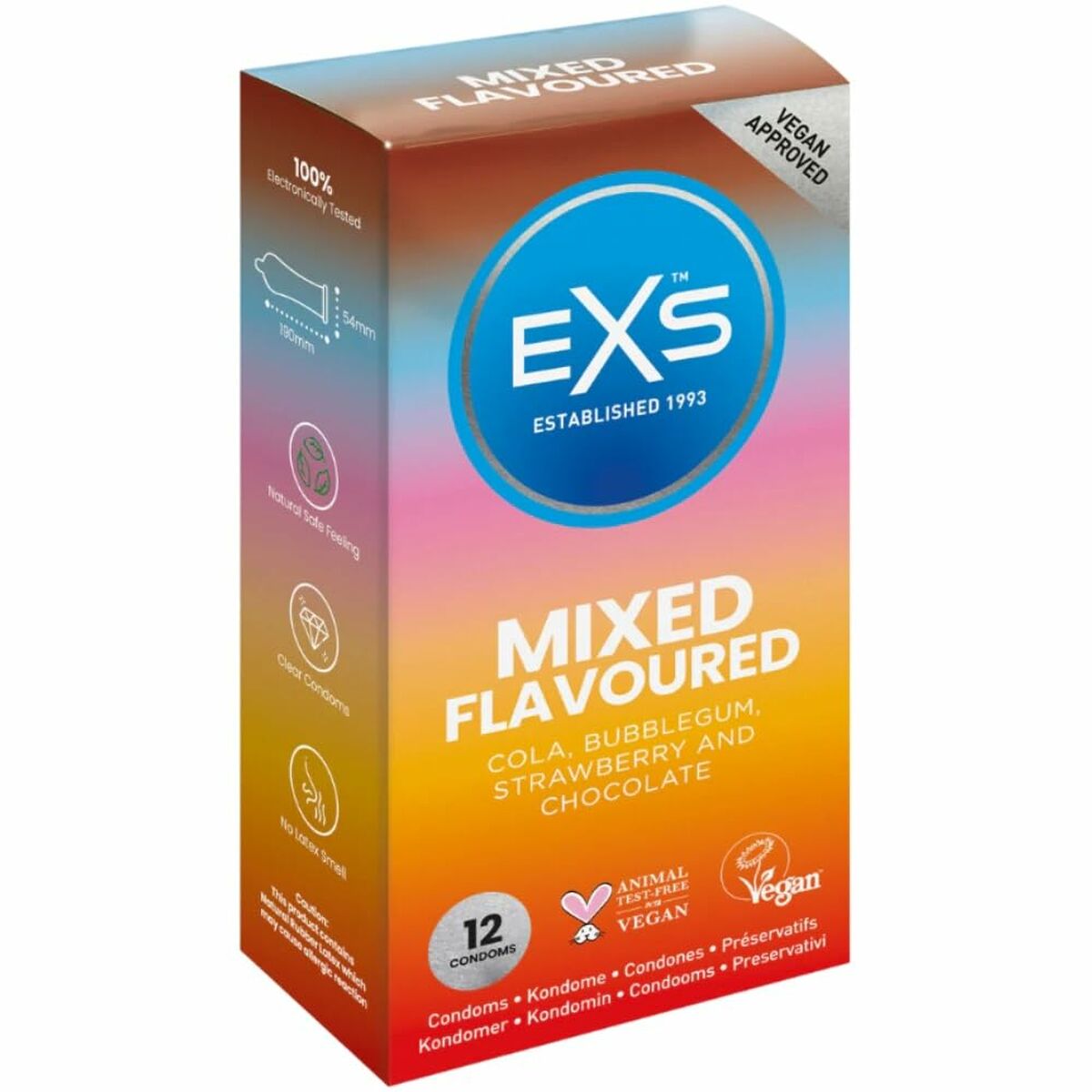 Kondomer EXS Mixed Choklad Svans Jordgubbe Tuggummi 12 antal