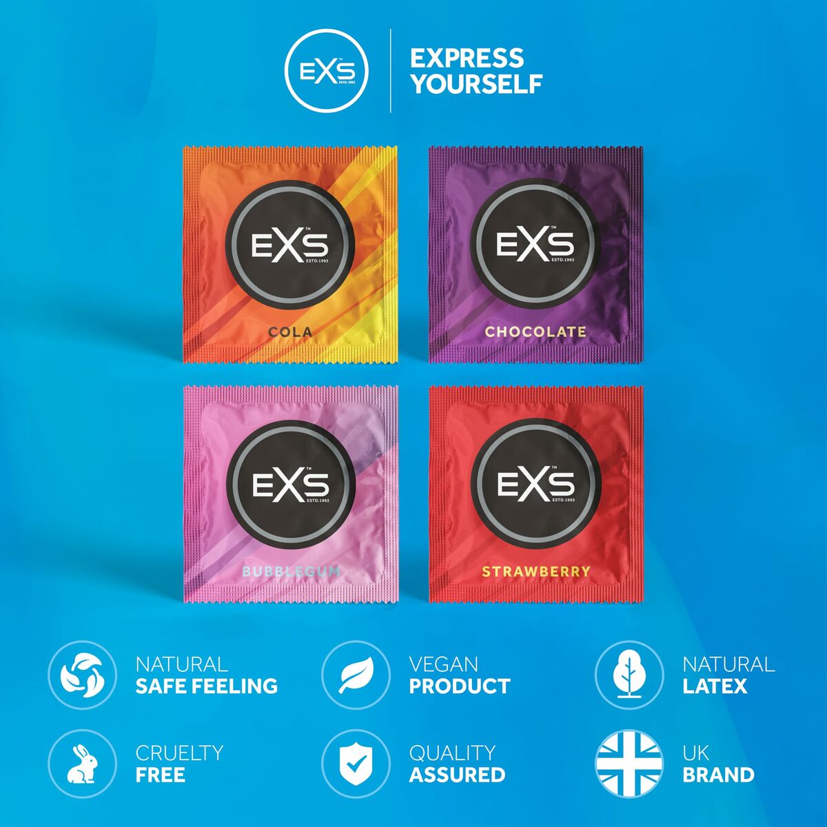 Kondomer EXS Mixed Choklad Svans Jordgubbe Tuggummi 12 antal - 2
