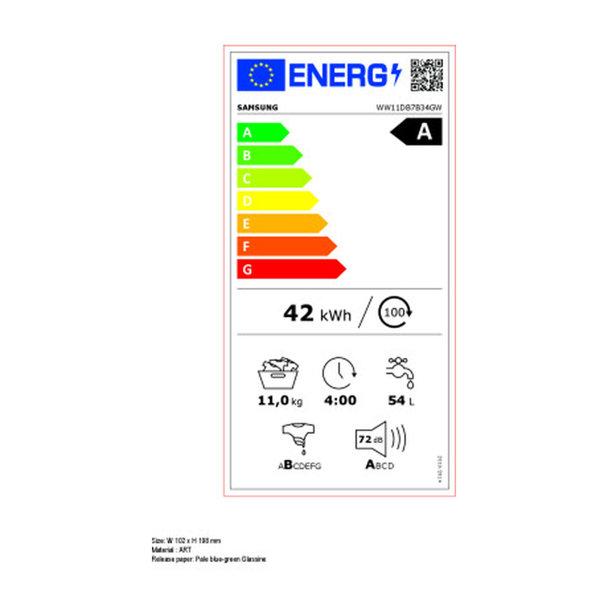 Tvättmaskin Samsung WW11DB7B34GWU3 60 cm 1400 rpm 11 Kg - 2