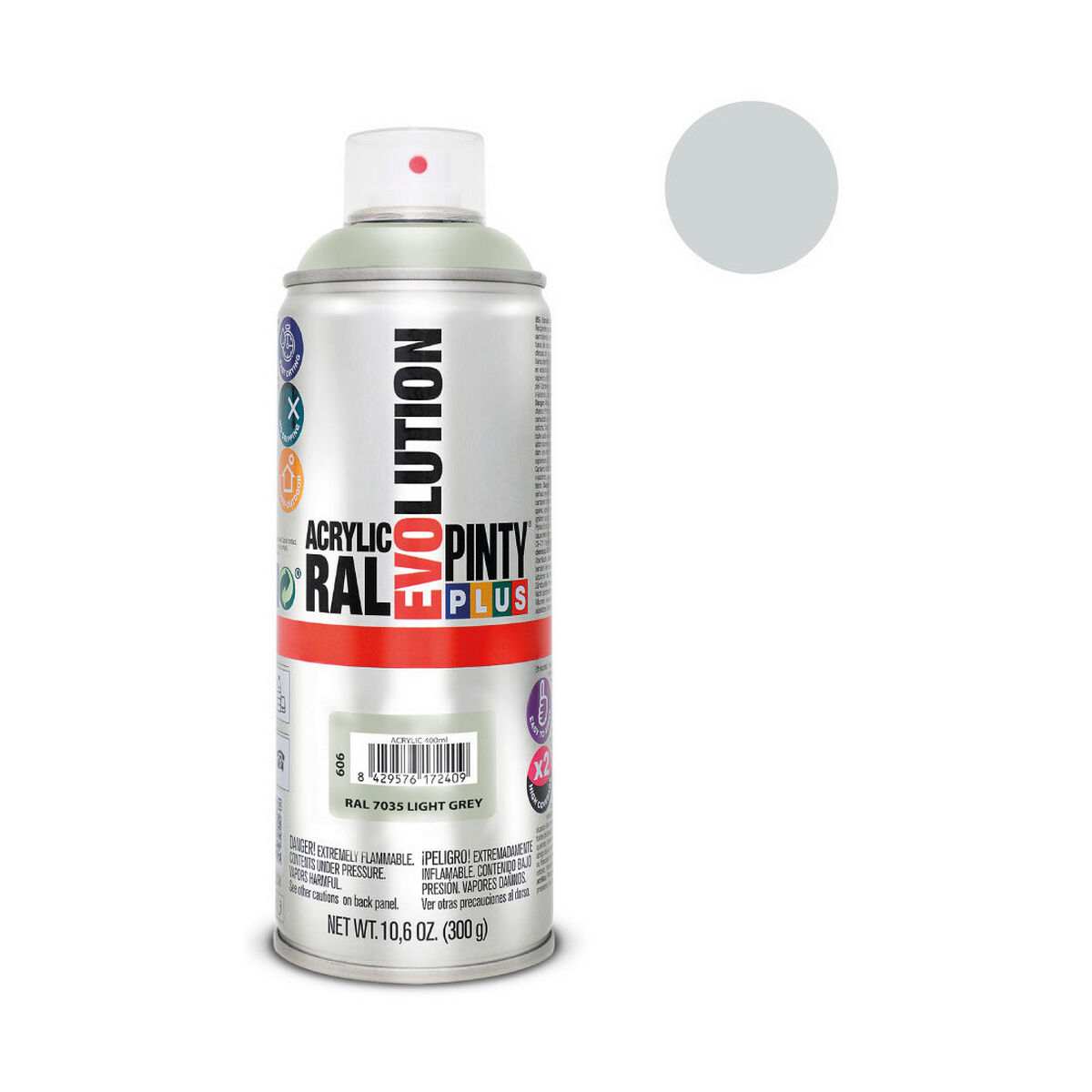 Sprejfärg Pintyplus Evolution RAL 7035 400 ml Ljusgrå - 2