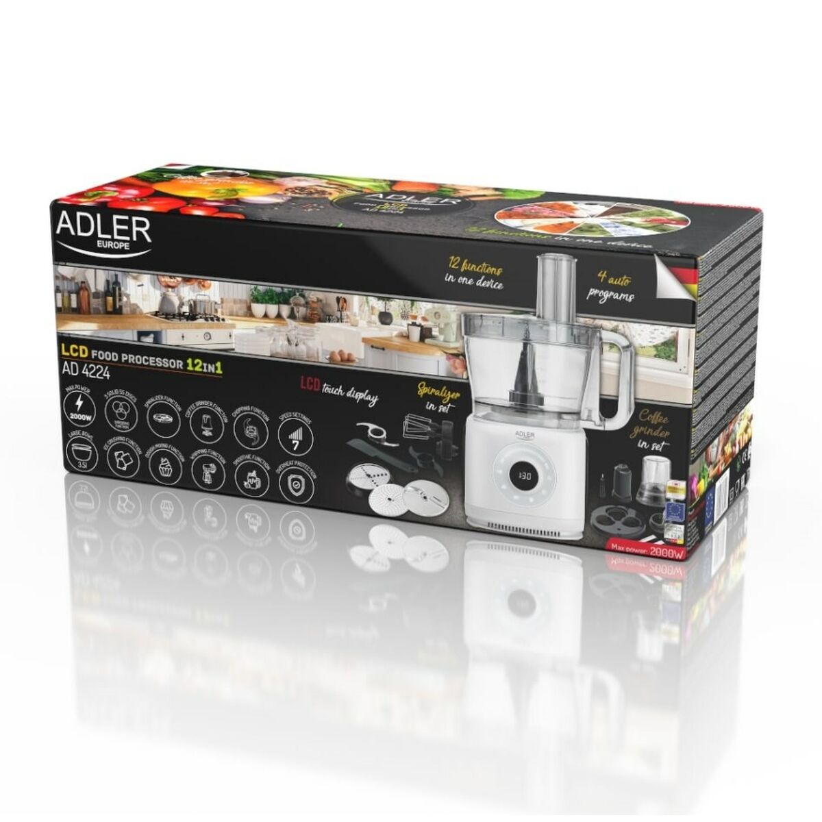 Köksrobot Adler AD 4224 Vit 1000 W 2000 W 3,5 L - 2