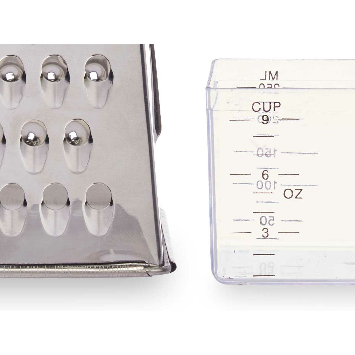 Strimlare med behållare Transparent Rostfritt stål 9,5 x 20,5 x 6,7 cm (24 antal) - 2
