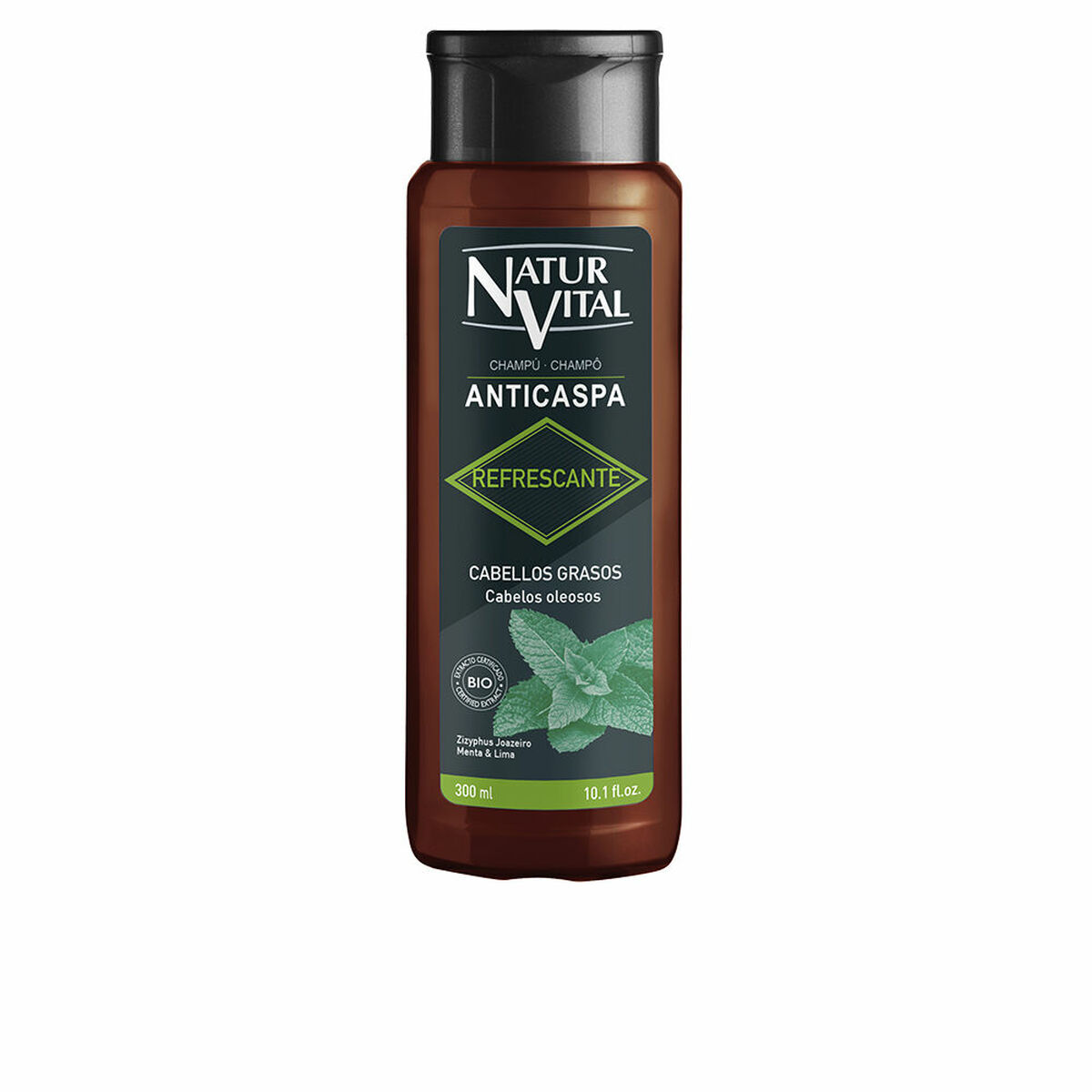 Anti-mjäll schampo Naturvital Champú Anticaspa Refrescante 300 ml Uppfriskande