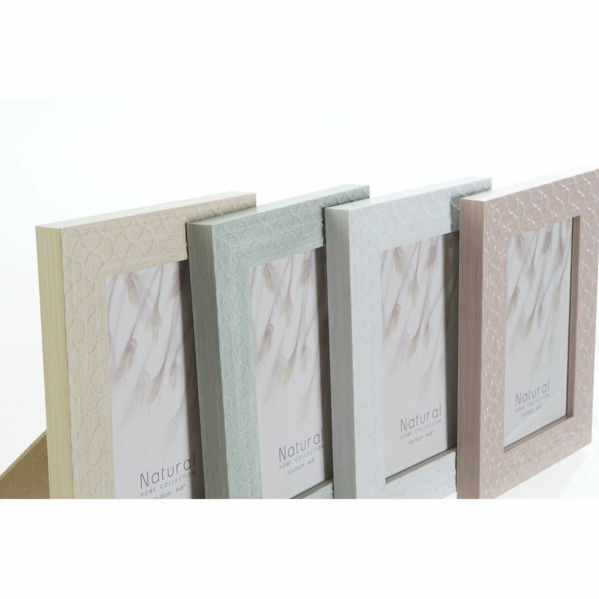Fotoram DKD Home Decor Urban Glas Beige Rosa Vit Grön PS (14,5 x 2 x 19,5 cm) (4 antal) - 2