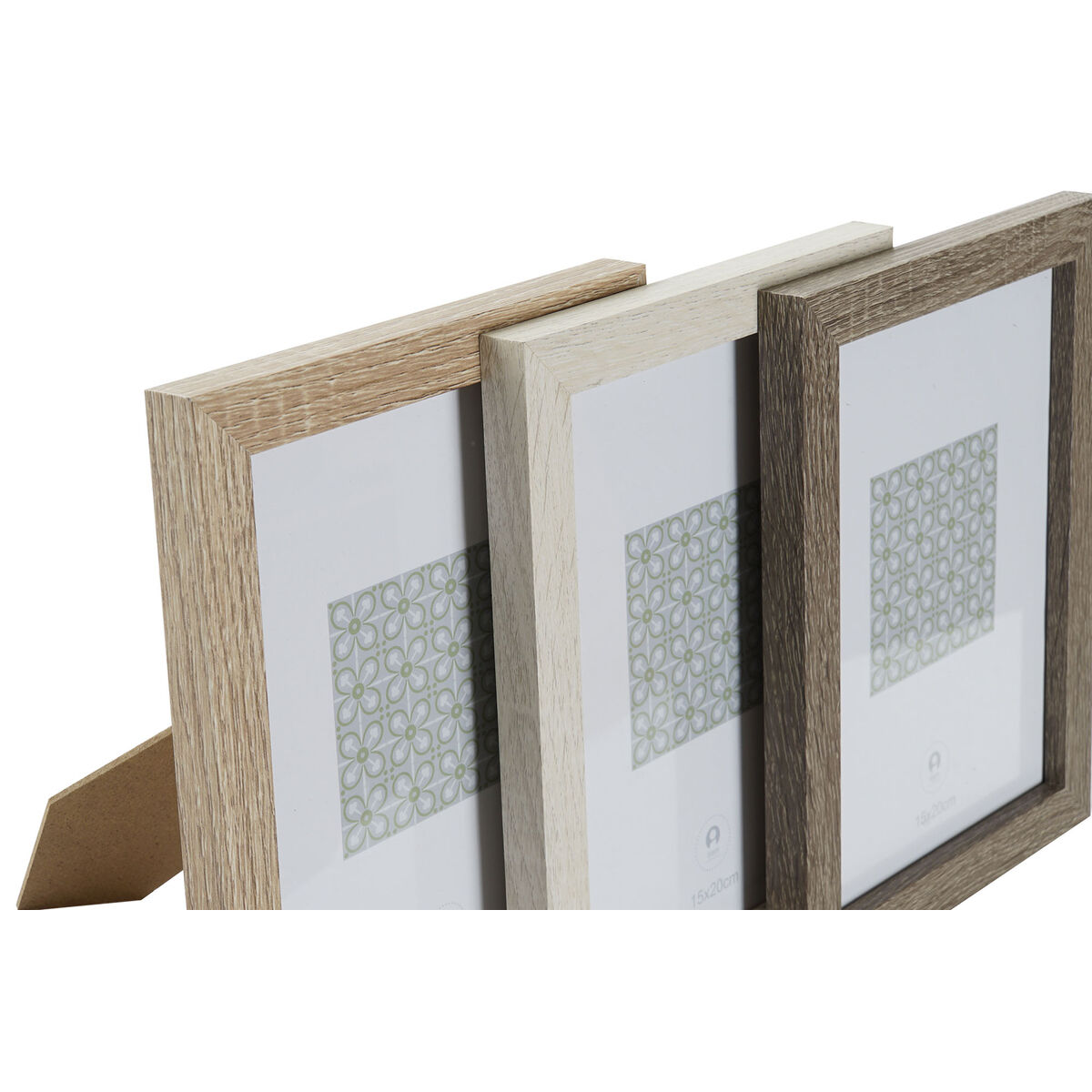 Fotoram DKD Home Decor Naturell Beige Trä Mörkbrun Boho (18 x 2 x 23 cm) (3 antal) - 2