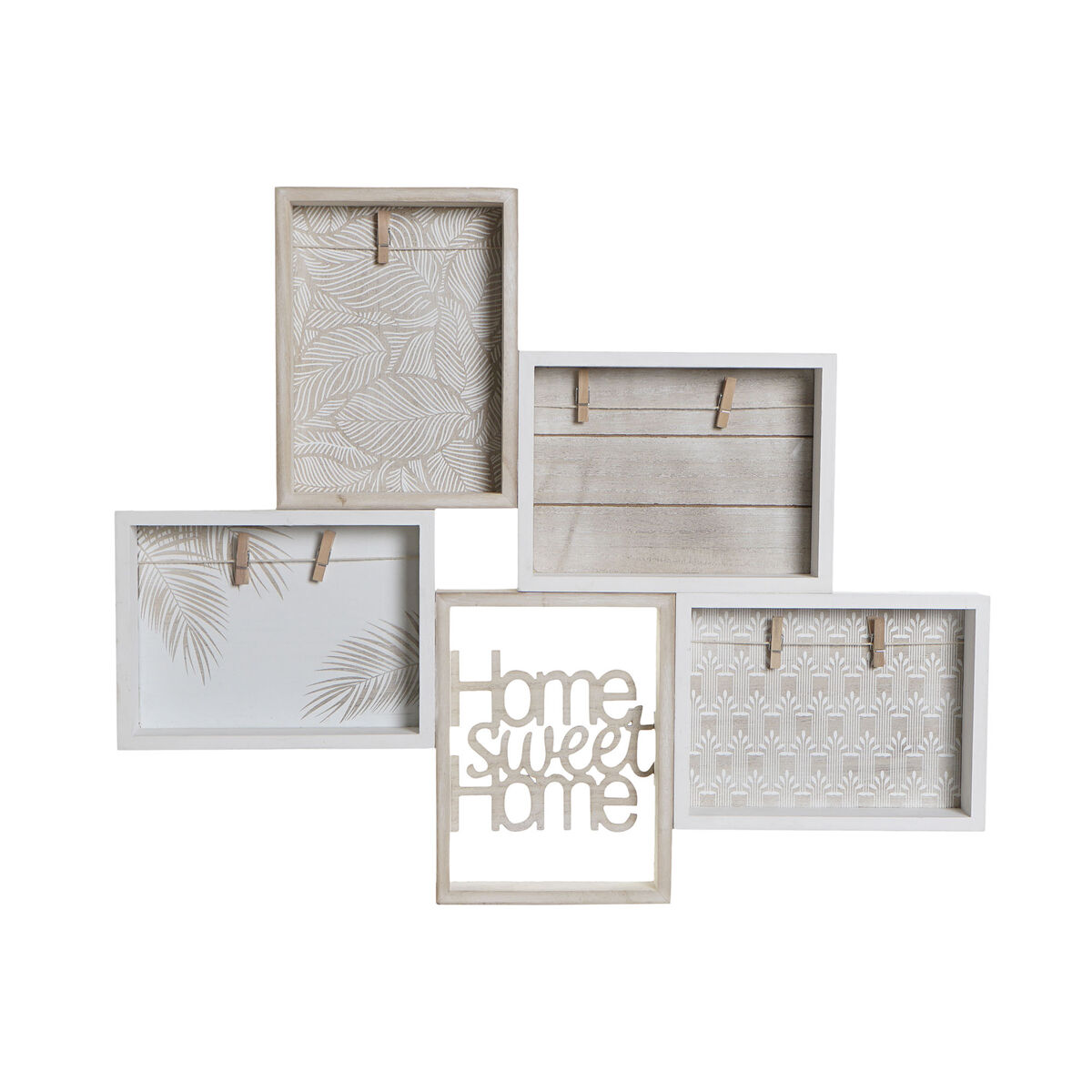 Fotoram med klämmor DKD Home Decor Trä MDF Medelhavs 59 x 4 x 48 cm