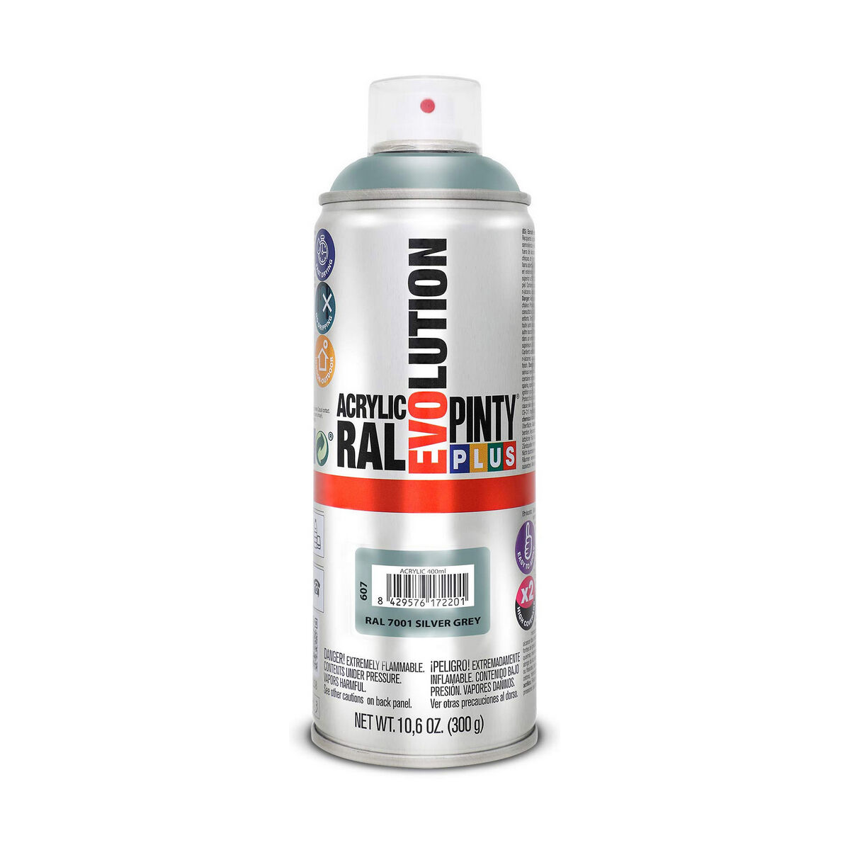 Sprejfärg Pintyplus Evolution RAL 7001 400 ml Silver Grey - 3
