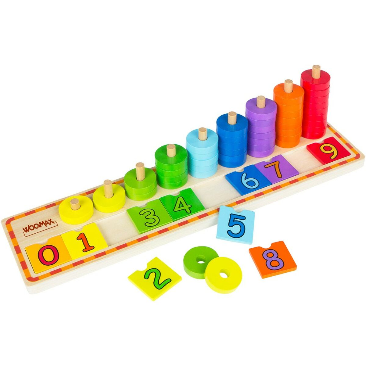 Pedagogiskt spel för små barn Woomax Siffror 56 Delar 4 antal 43 x 11 x 11 cm - 4
