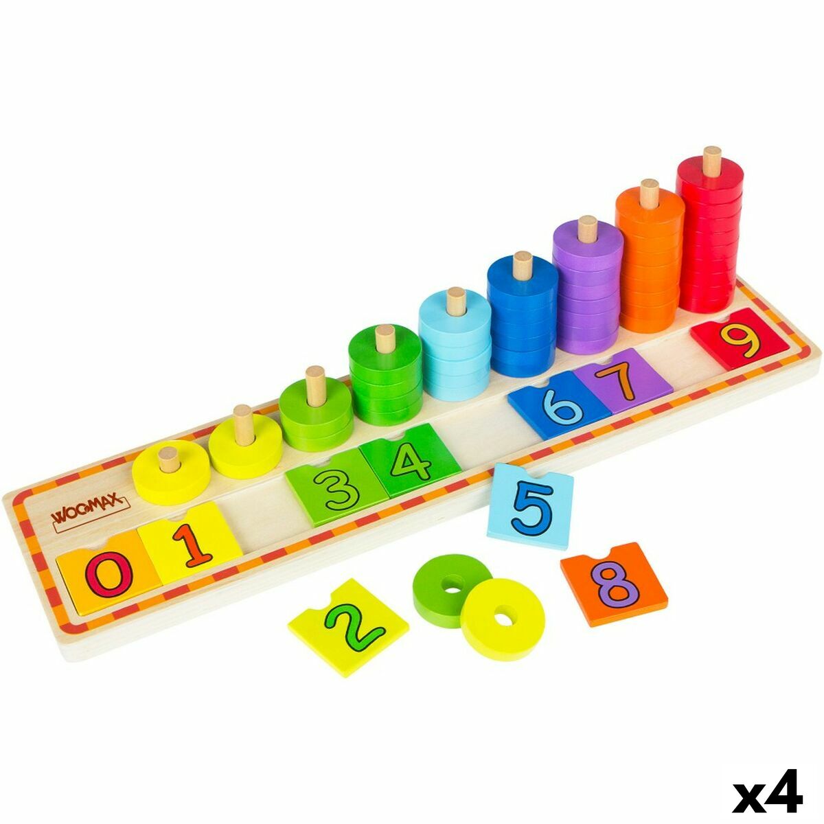 Pedagogiskt spel för små barn Woomax Siffror 56 Delar 4 antal 43 x 11 x 11 cm - 5
