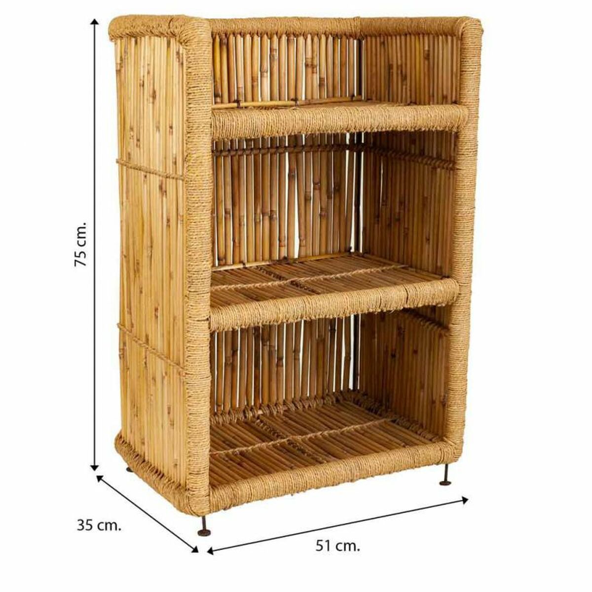 Bokhylla Alexandra House Living Brun Bambu Snöre 35 x 75 x 51 cm - 8