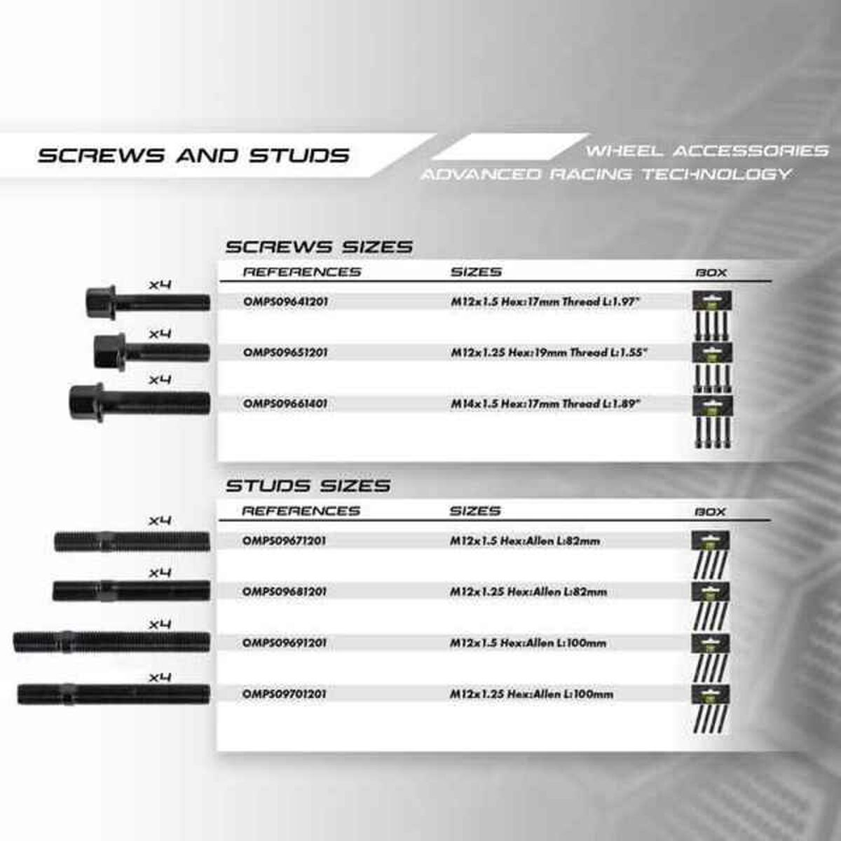 Gängskruvar OMP OMPS09671201 M12 x 1,50 Insexnyckel - 6