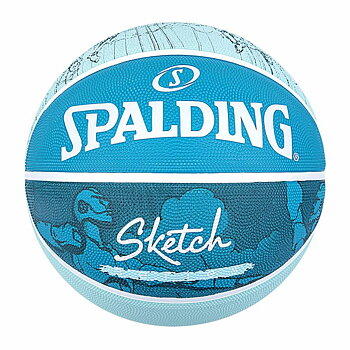 Basketboll Spalding Sketch Dribble Blå Gummi (Storlek 7)