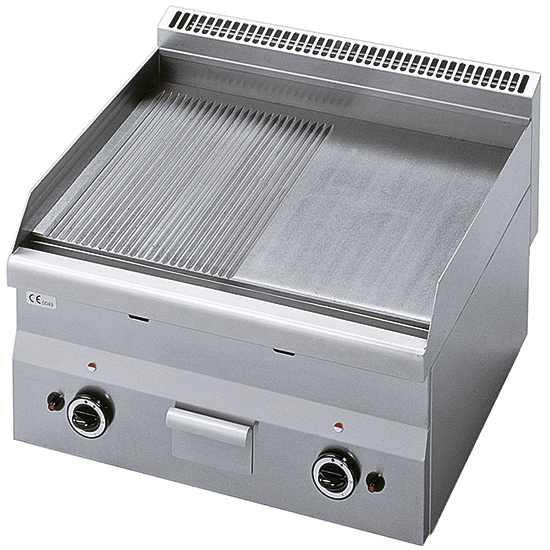 Gasgrillbänk, slät och räfflad plåt