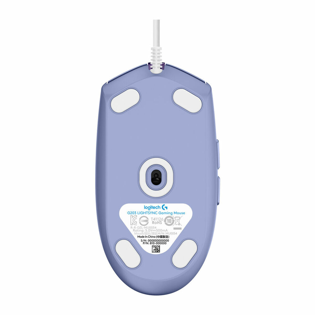 Mus Logitech G203 Lightsync Lila - 2