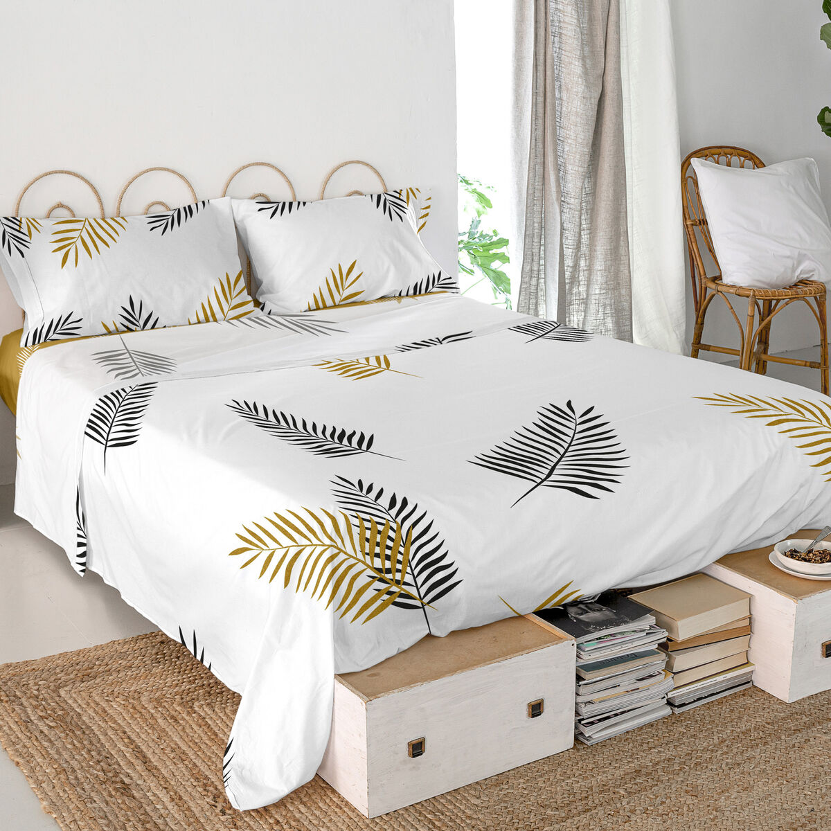 Överlakan HappyFriday Blanc Foliage Multicolour 240 x 270 cm - 2