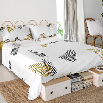 Överlakan HappyFriday Blanc Foliage Multicolour 240 x 270 cm