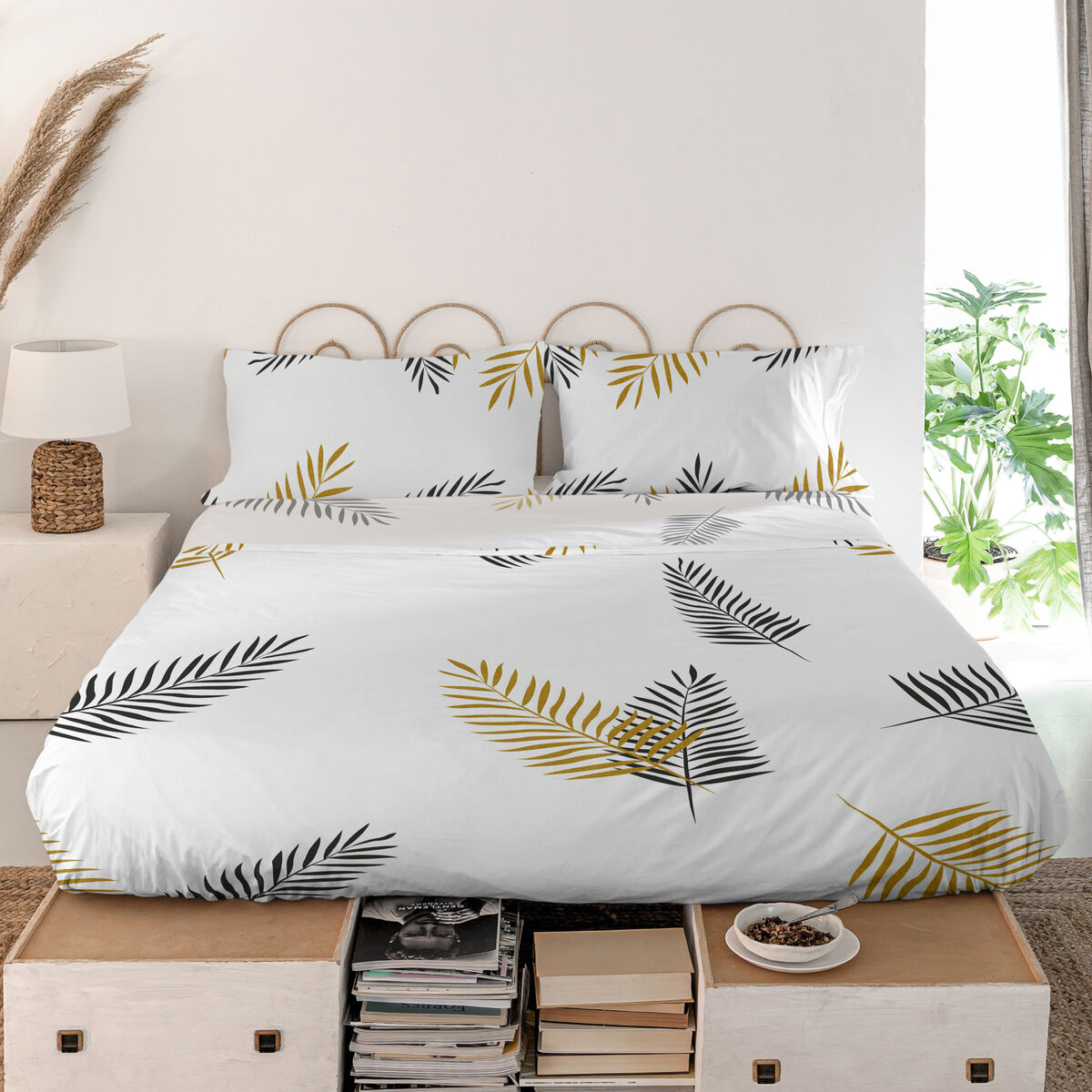 Överlakan HappyFriday Blanc Foliage Multicolour 240 x 270 cm - 10