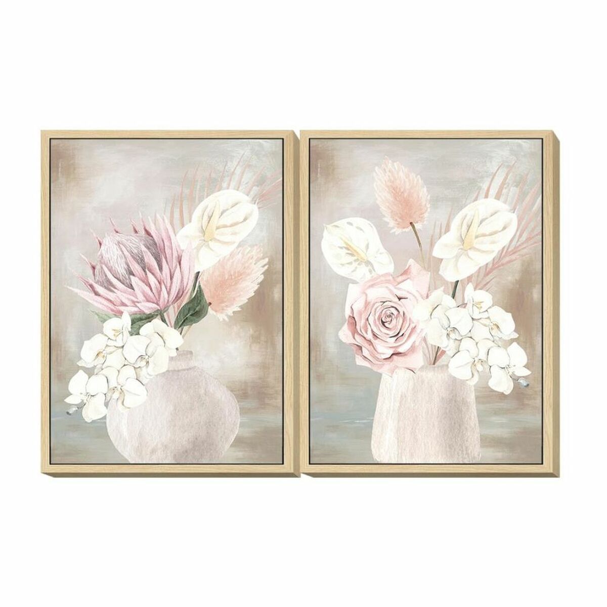 Kanvas DKD Home Decor polystyren Kanvas 50 x 4 x 70 cm (2 Delar)