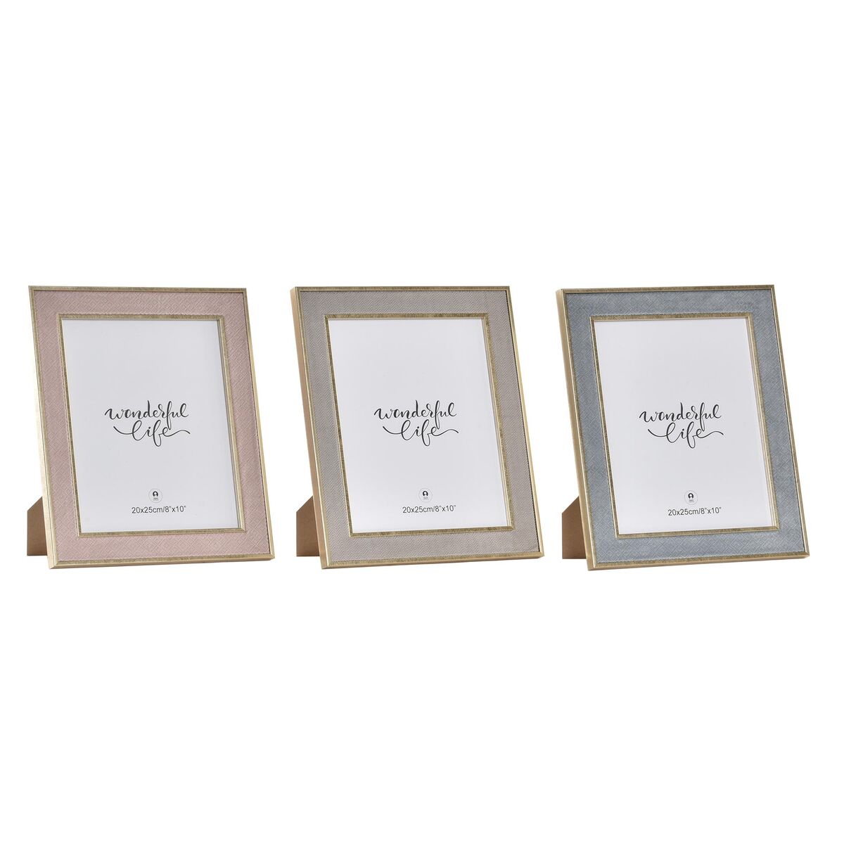 Fotoram DKD Home Decor Glas Trä MDF (26 x 2 x 31 cm) (3 antal)