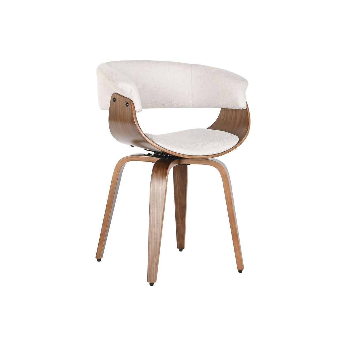 Matsalsstol Home ESPRIT Brun Beige Polyester Valnöt Polyuretan 61 x 46 x 78 cm