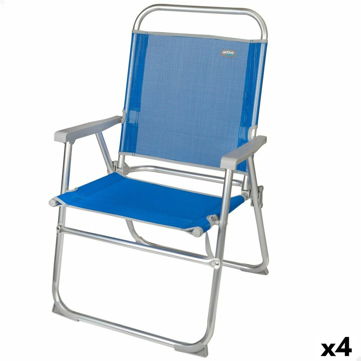 Strandstol Aktive Gomera Blå 48 x 88 x 50 cm Aluminium Hopfällbar (4 antal) - 8