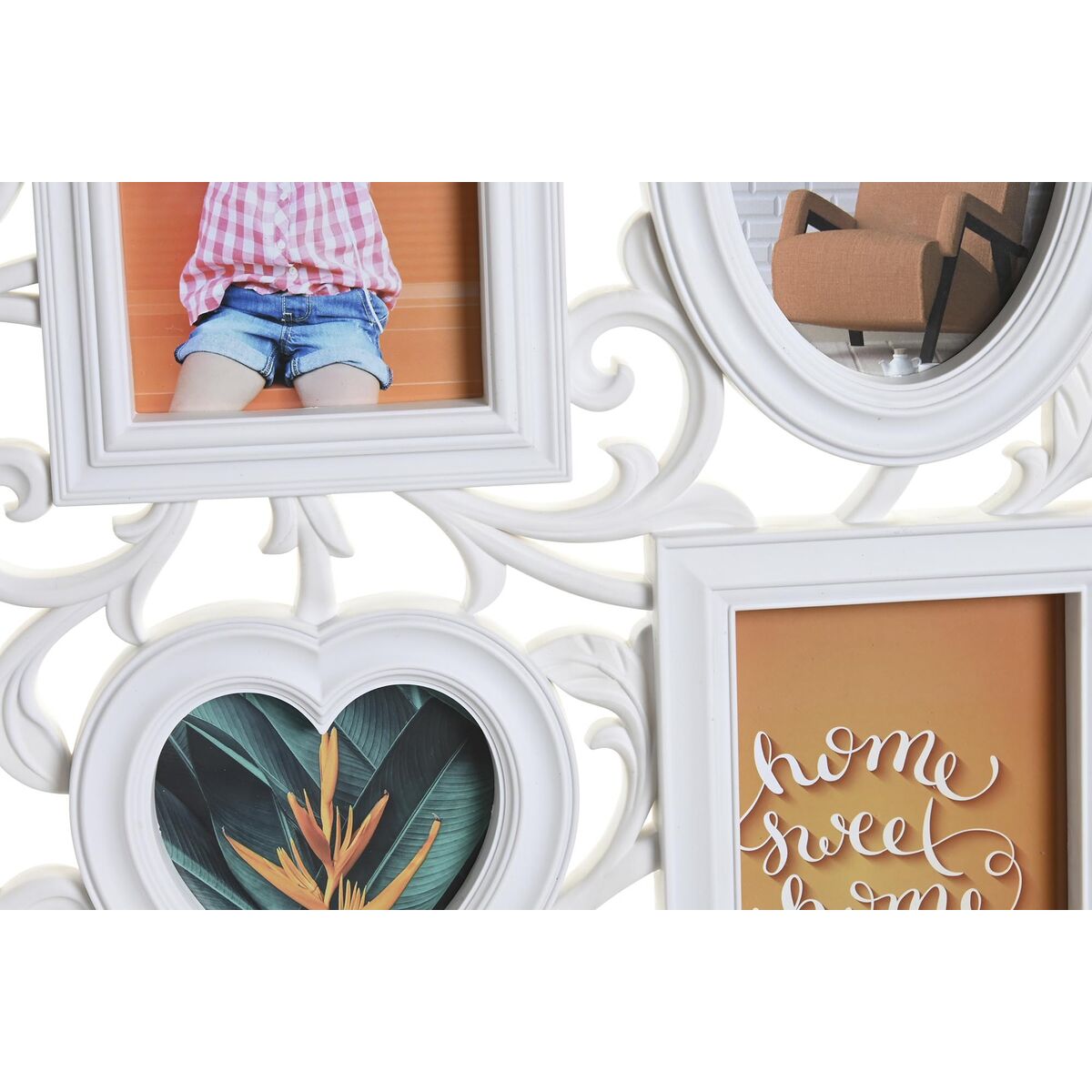 Fotoram DKD Home Decor 8 fotos Glas Vit PP (58 x 2 x 37,5 cm) (2 antal) - 2