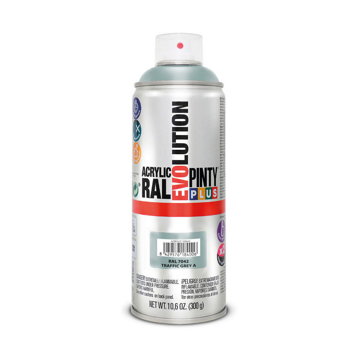Sprejfärg Pintyplus Evolution RAL 7042 400 ml Traffic Grey - 3