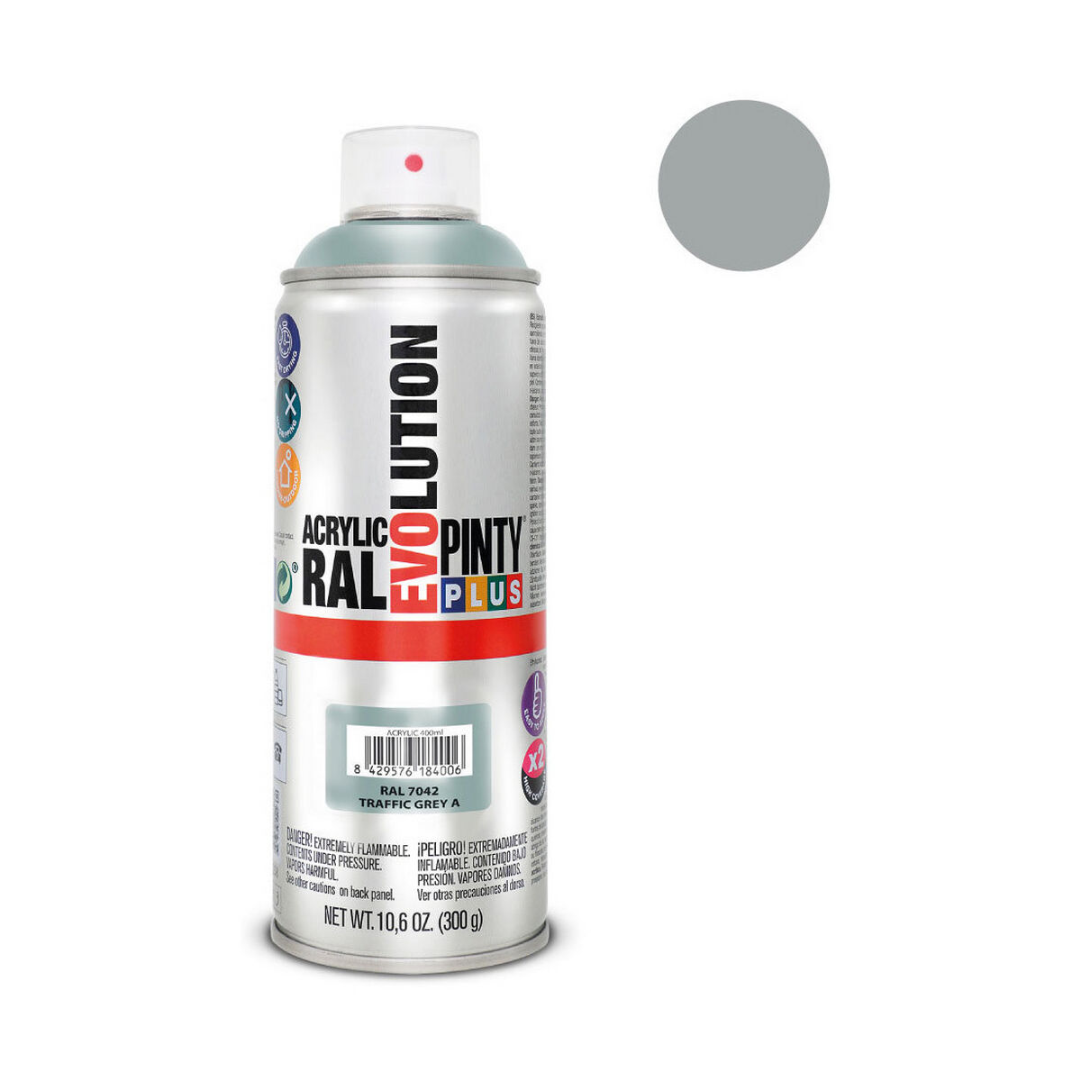 Sprejfärg Pintyplus Evolution RAL 7042 400 ml Traffic Grey - 4