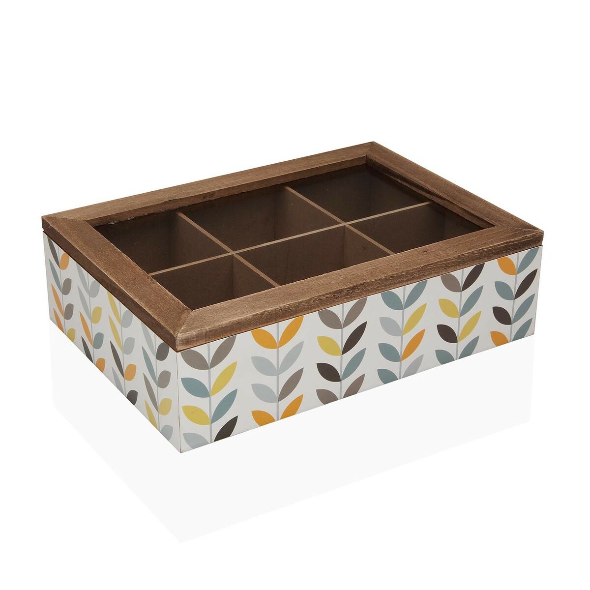 Låda för örtte Versa Erin Trä 17 x 7 x 24 cm - 2