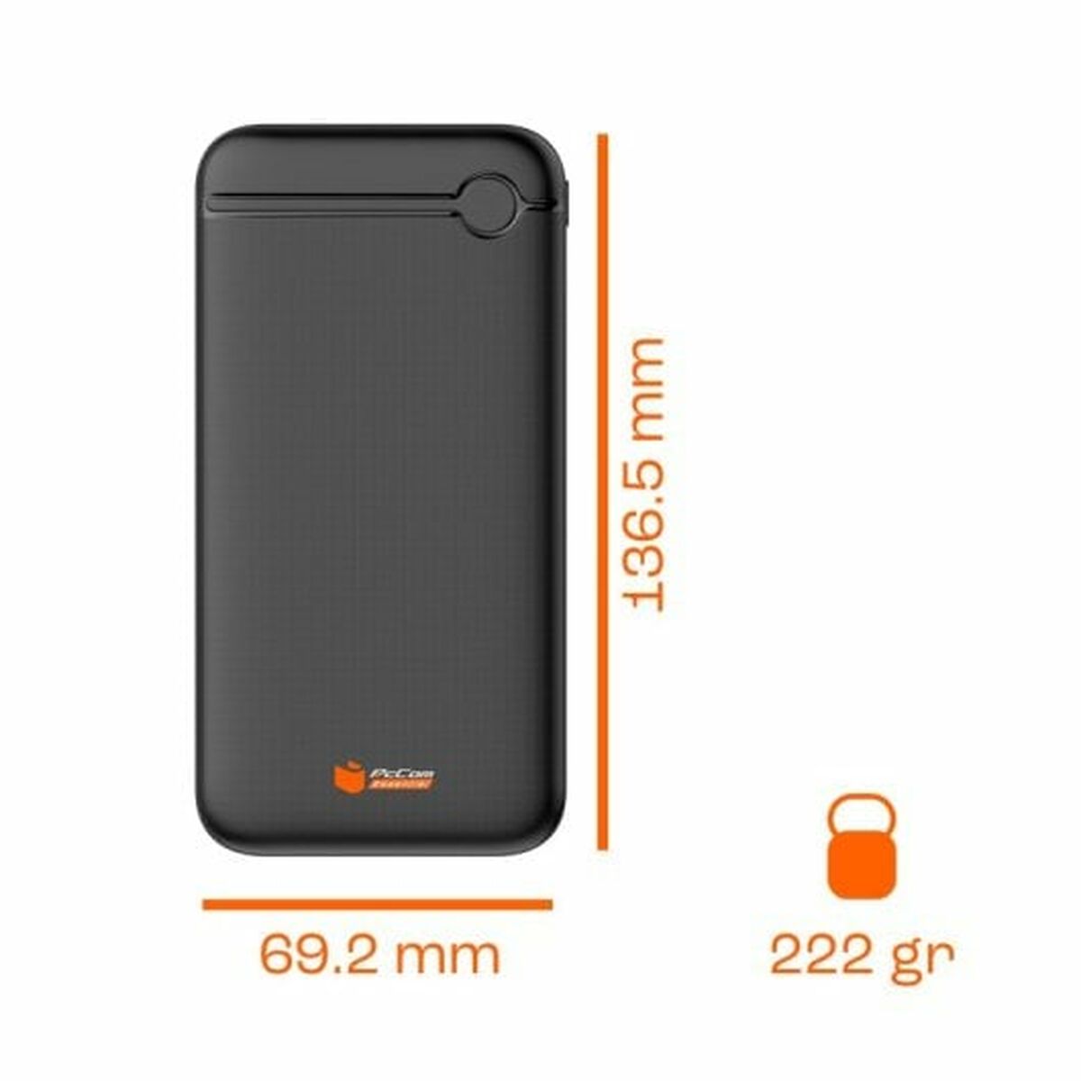 Powerbank PcCom Essential Svart 10000 mAh 20 W - 4