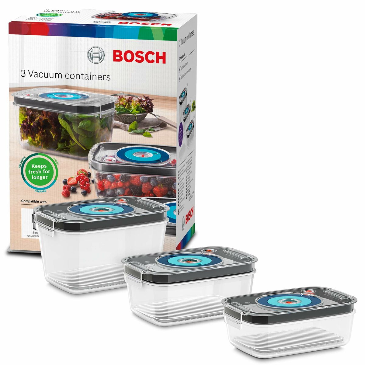 Lunchlådor, set 3 BOSCH Tritan Plast 700 ml 1 L 1,5 L (3 antal) - 2