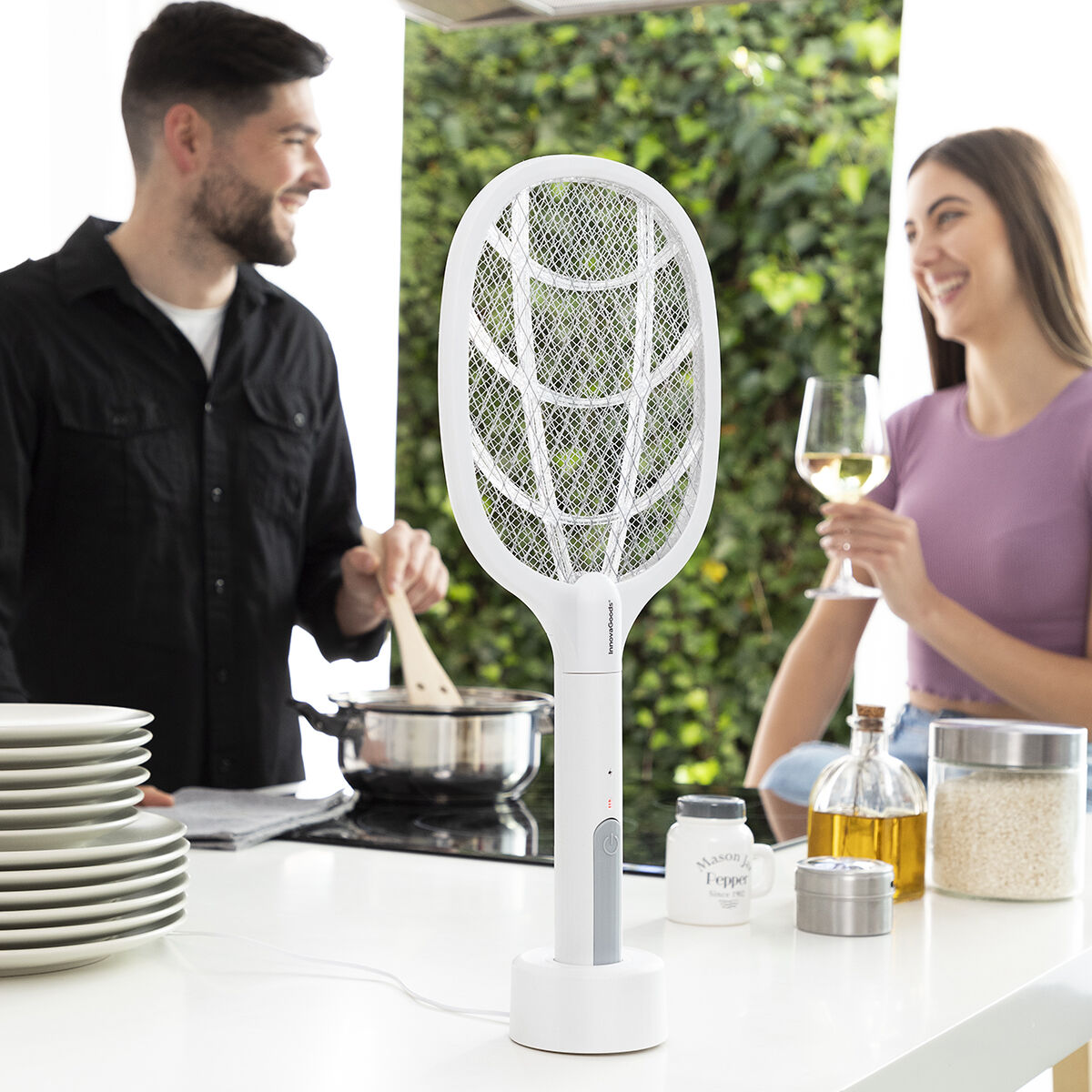 2-i-1 Uppladdningsbart Insektsdödande Racket med UV-ljus KL Rak InnovaGoods - 15