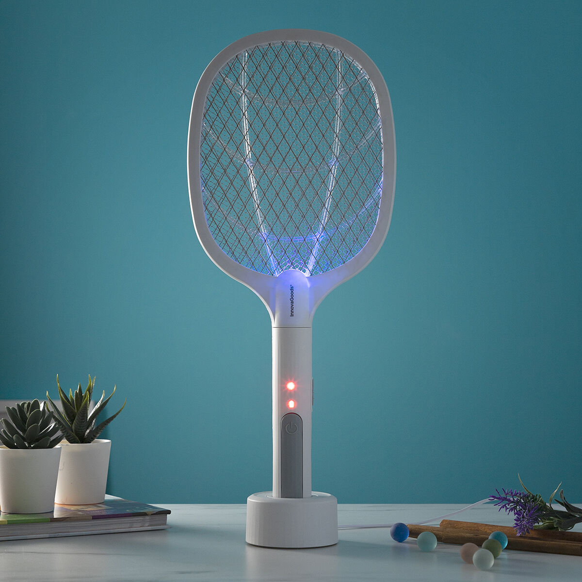 2-i-1 Uppladdningsbart Insektsdödande Racket med UV-ljus KL Rak InnovaGoods - 3