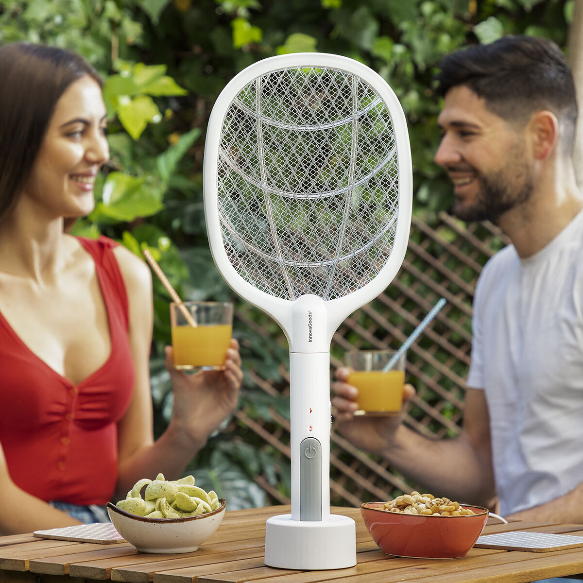 2-i-1 Uppladdningsbart Insektsdödande Racket med UV-ljus KL Rak InnovaGoods - 11