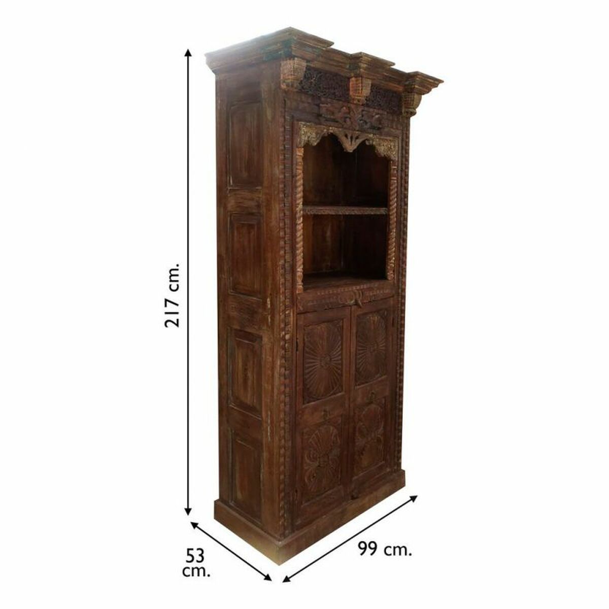 Bokhylla Alexandra House Living Brun Trä 53 x 217 x 99 cm - 6
