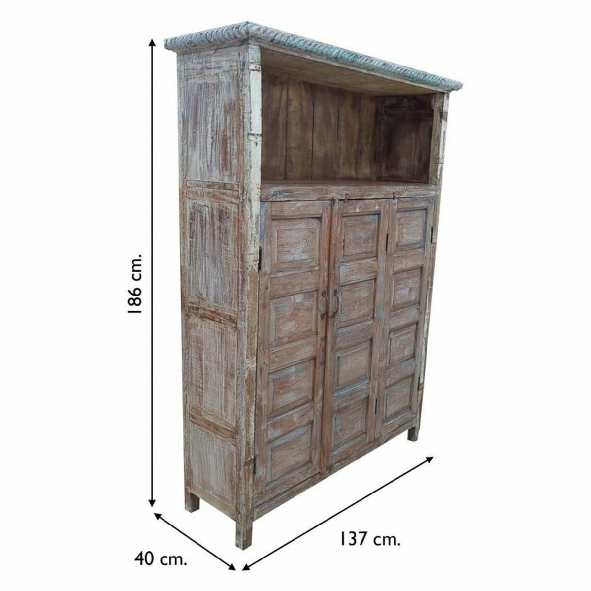 Bokhylla Alexandra House Living Brun Återvunnet Trä 40 x 186 x 137 cm - 6