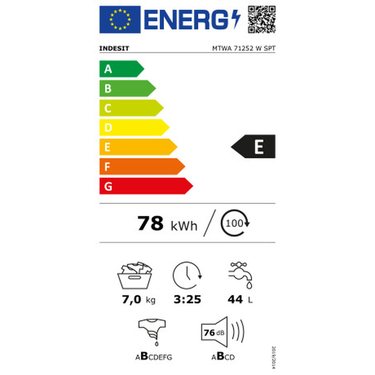 Tvättmaskin Indesit MTWA71252WSPT 59,5 cm 1200 rpm 7 kg - 4