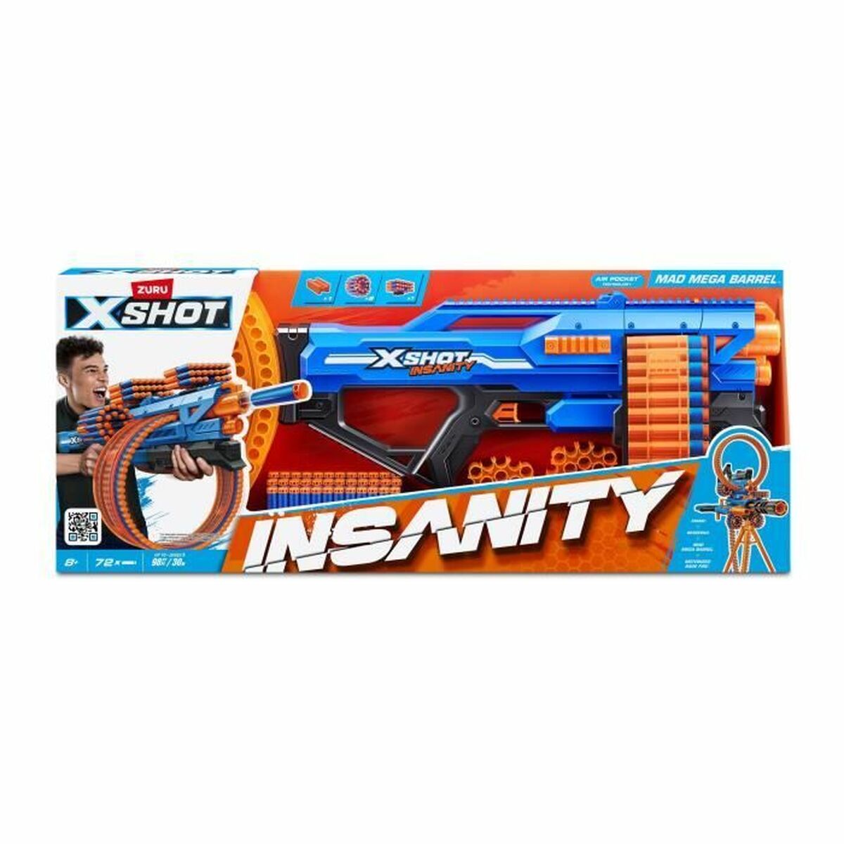 Pistol med Pilar Zuru XSHOT Insanity Mad Mega Barrel