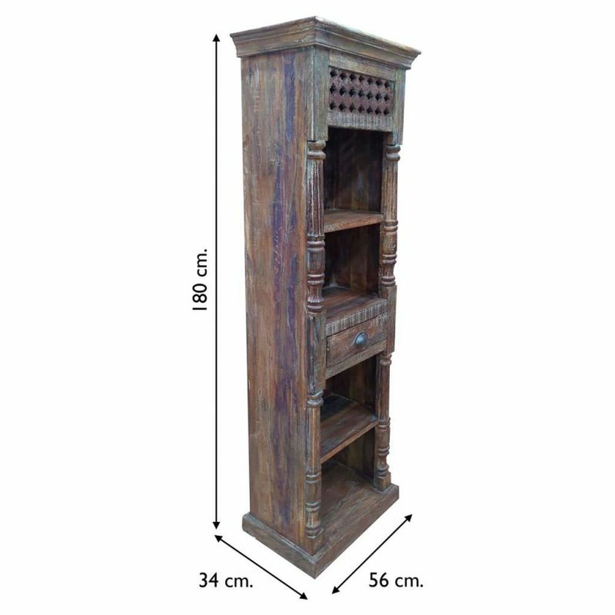 Bokhylla Alexandra House Living Brun Återvunnet Trä 34 x 180 x 56 cm - 5