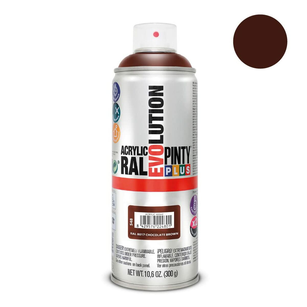 Sprejfärg Pintyplus Evolution RAL 8017 300 ml Choklad - 4