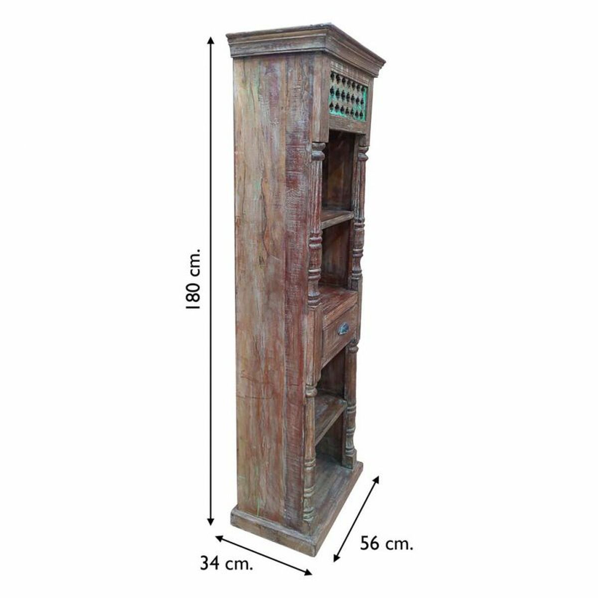 Bokhylla Alexandra House Living Brun Återvunnet Trä 34 x 180 x 56 cm - 5