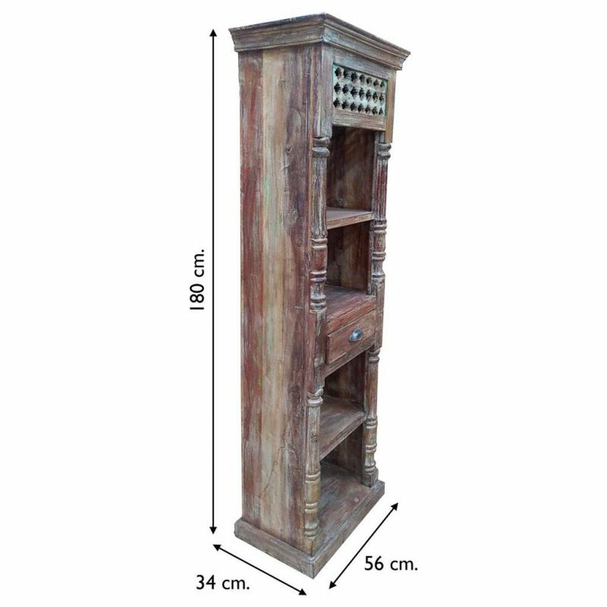 Bokhylla Alexandra House Living Brun Återvunnet Trä 34 x 180 x 56 cm - 5