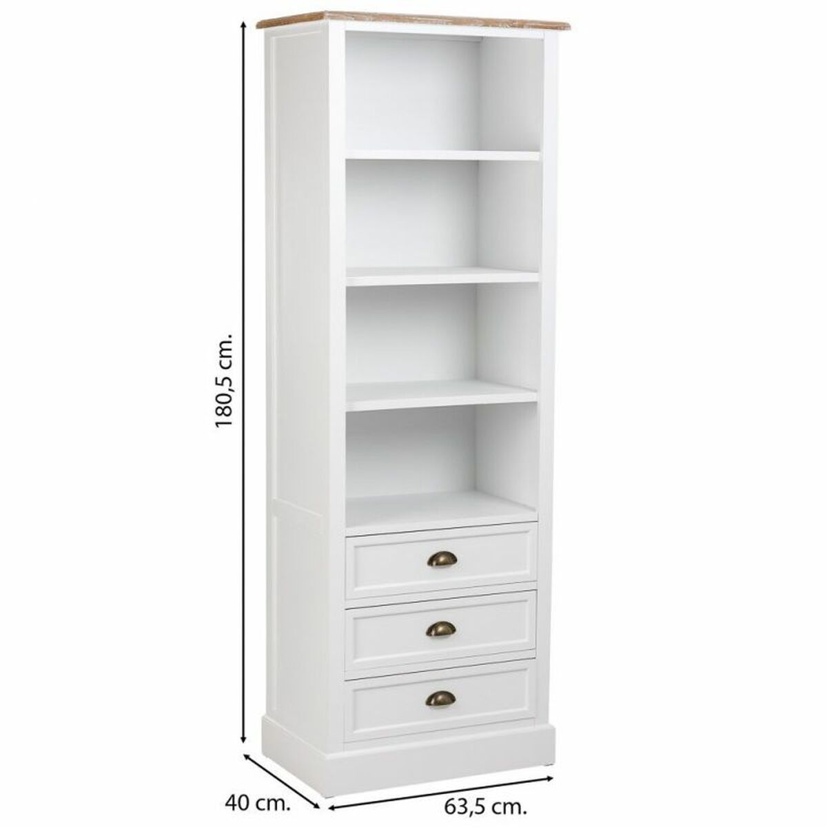 Bokhylla Alexandra House Living Vit Brun Zinklegering Trä MDF 40 x 180 x 63 cm - 4