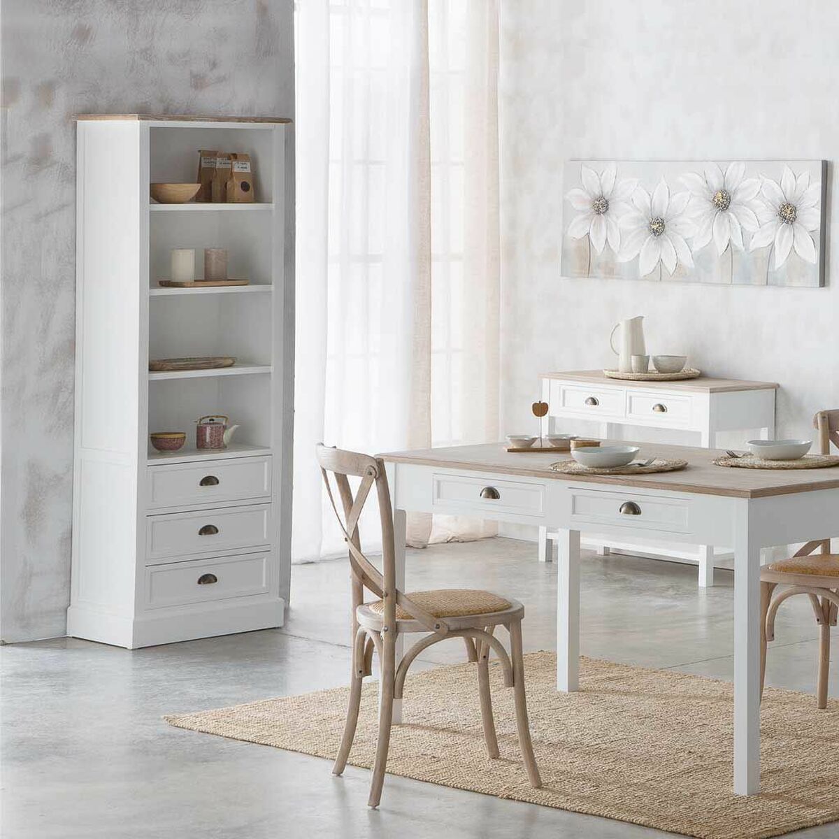 Bokhylla Alexandra House Living Vit Brun Zinklegering Trä MDF 40 x 180 x 63 cm - 2