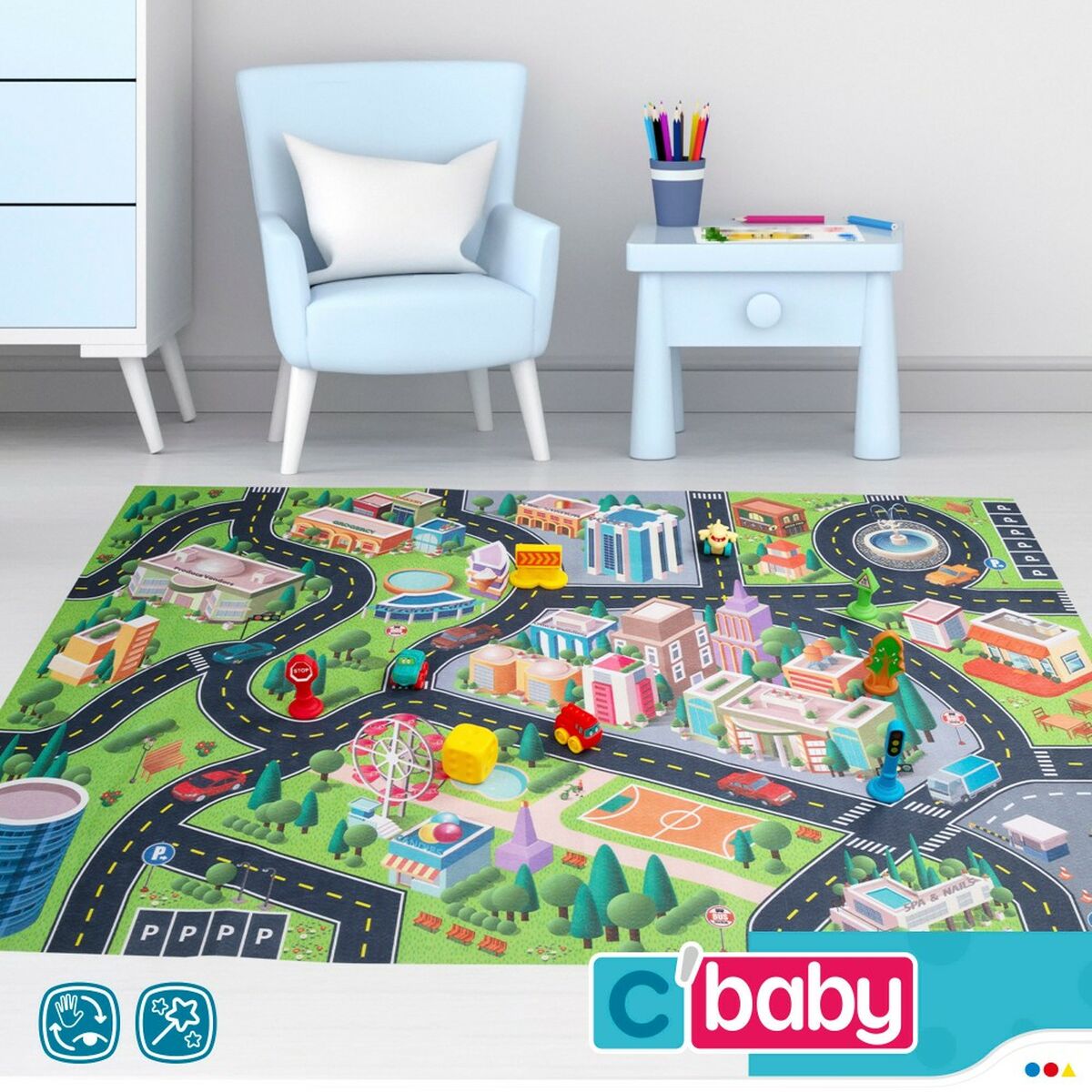 Lekmatta Colorbaby Stad Plast (2 antal) - 20