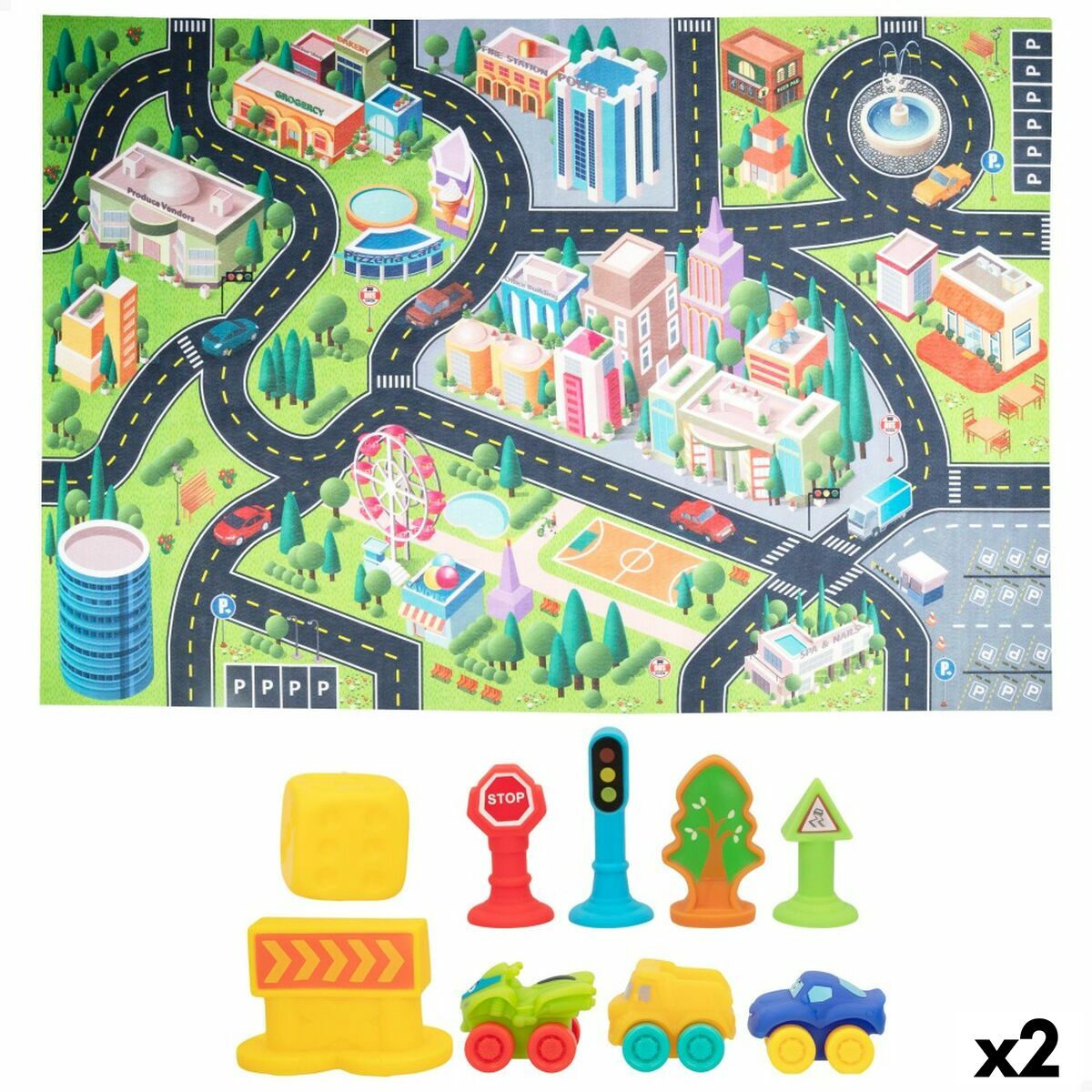 Lekmatta Colorbaby Stad Plast (2 antal) - 8