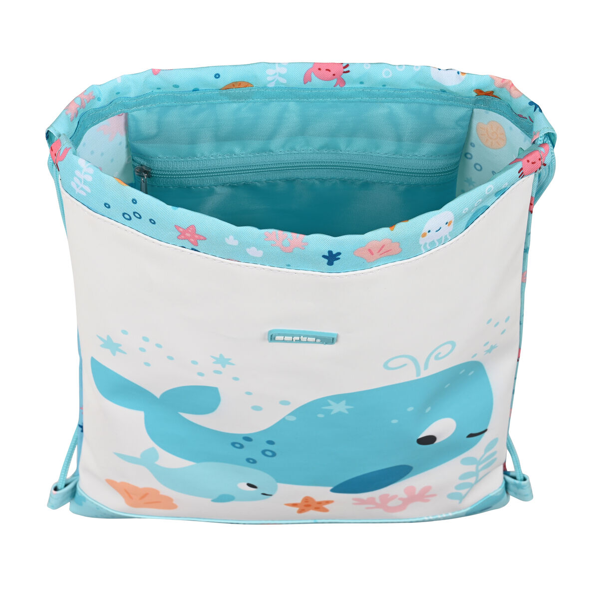 Skopåse med remmar Safta Ballenita Blå Vit 26 x 34 x 1 cm - 7