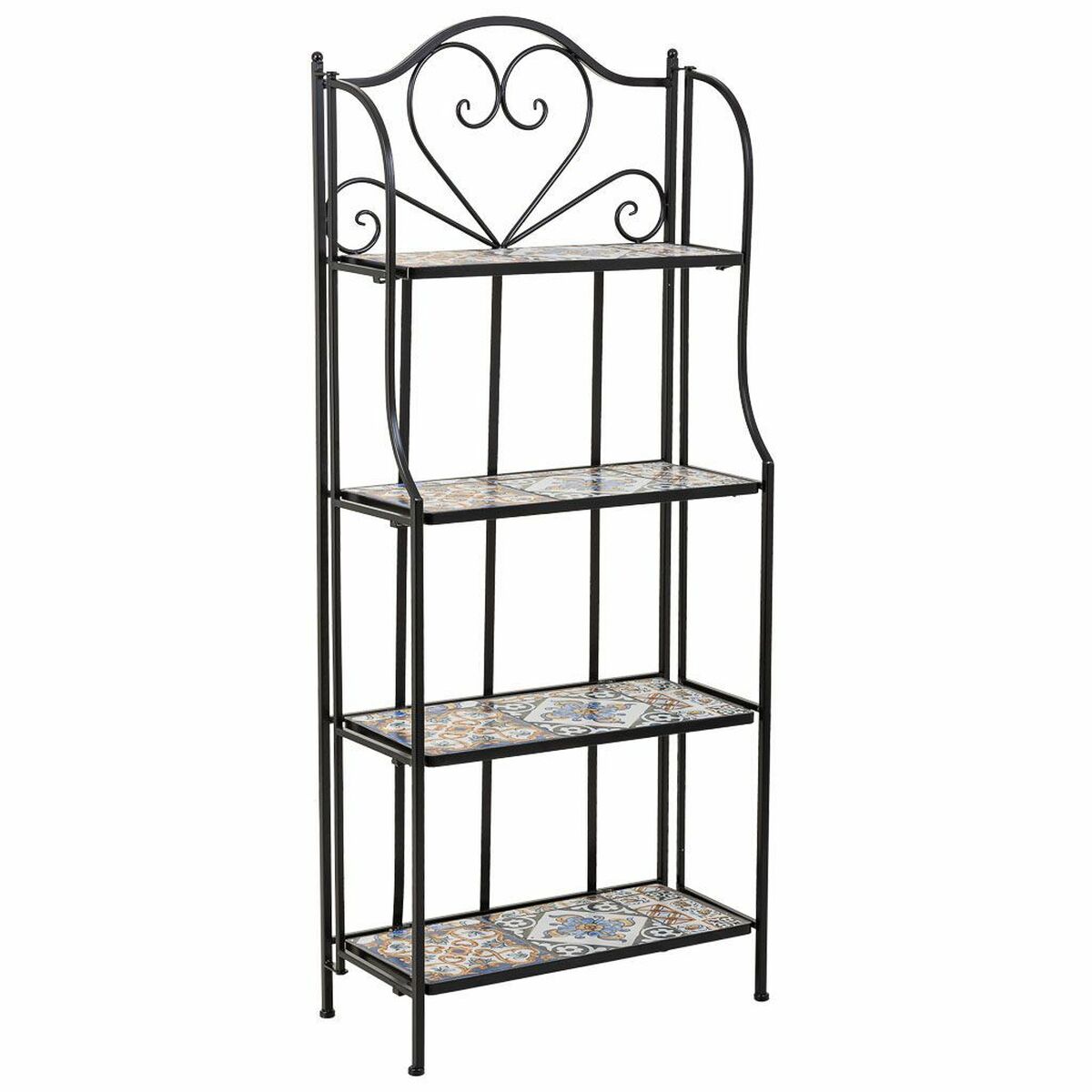 Bokhylla Alexandra House Living Svart Järn Kakel 27 x 133 x 57 cm