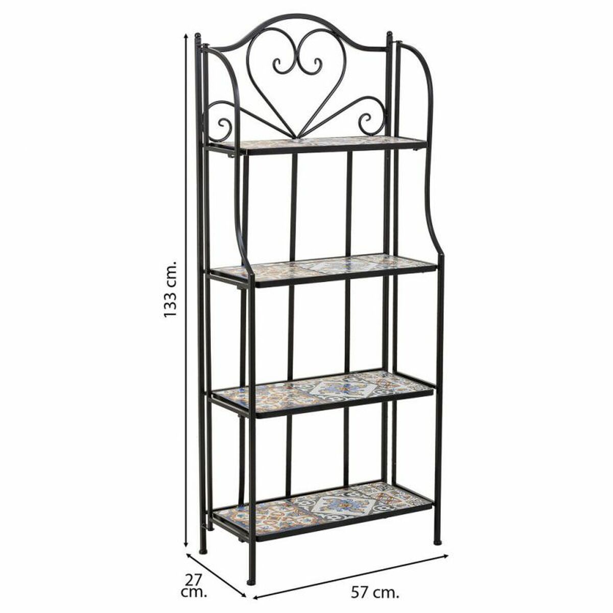 Bokhylla Alexandra House Living Svart Järn Kakel 27 x 133 x 57 cm - 2
