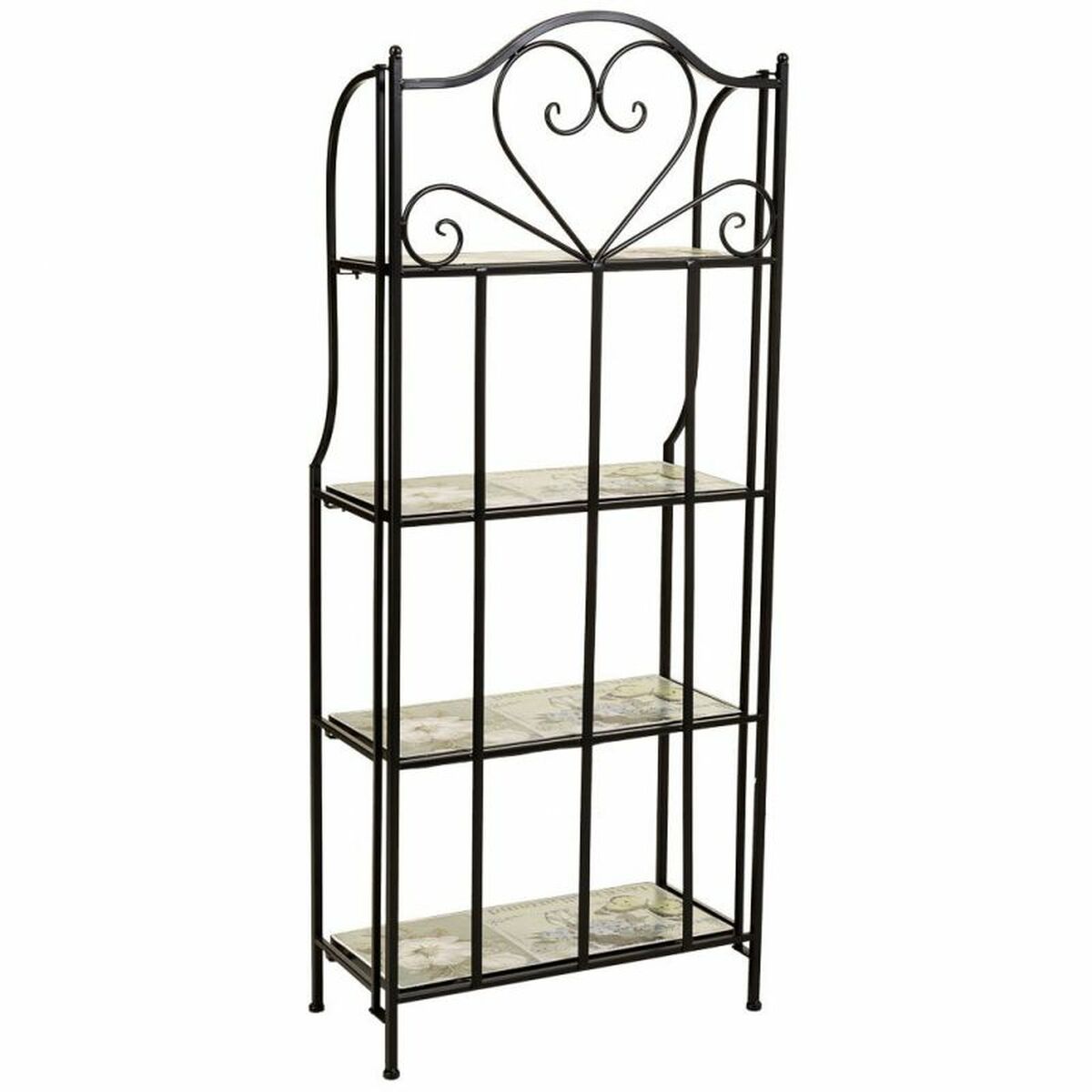 Bokhylla Alexandra House Living Svart Järn Smide Kakel 27 x 133 x 57 cm - 5